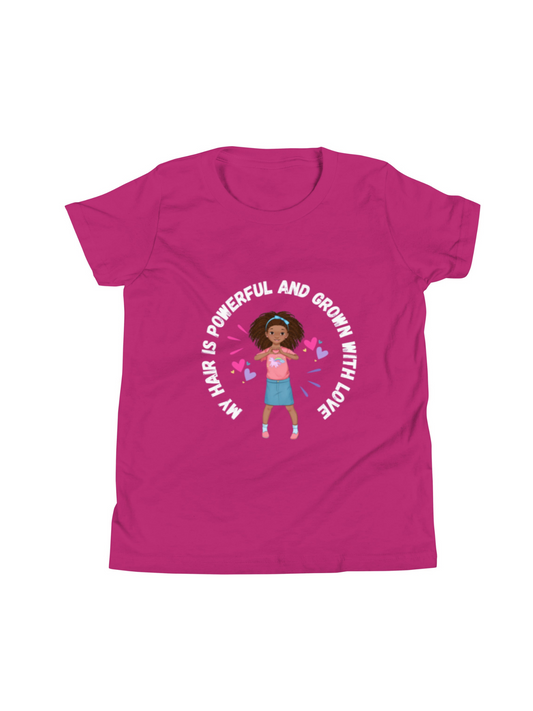My Hair is Powerful and Grown with Love - Youth T-Shirt