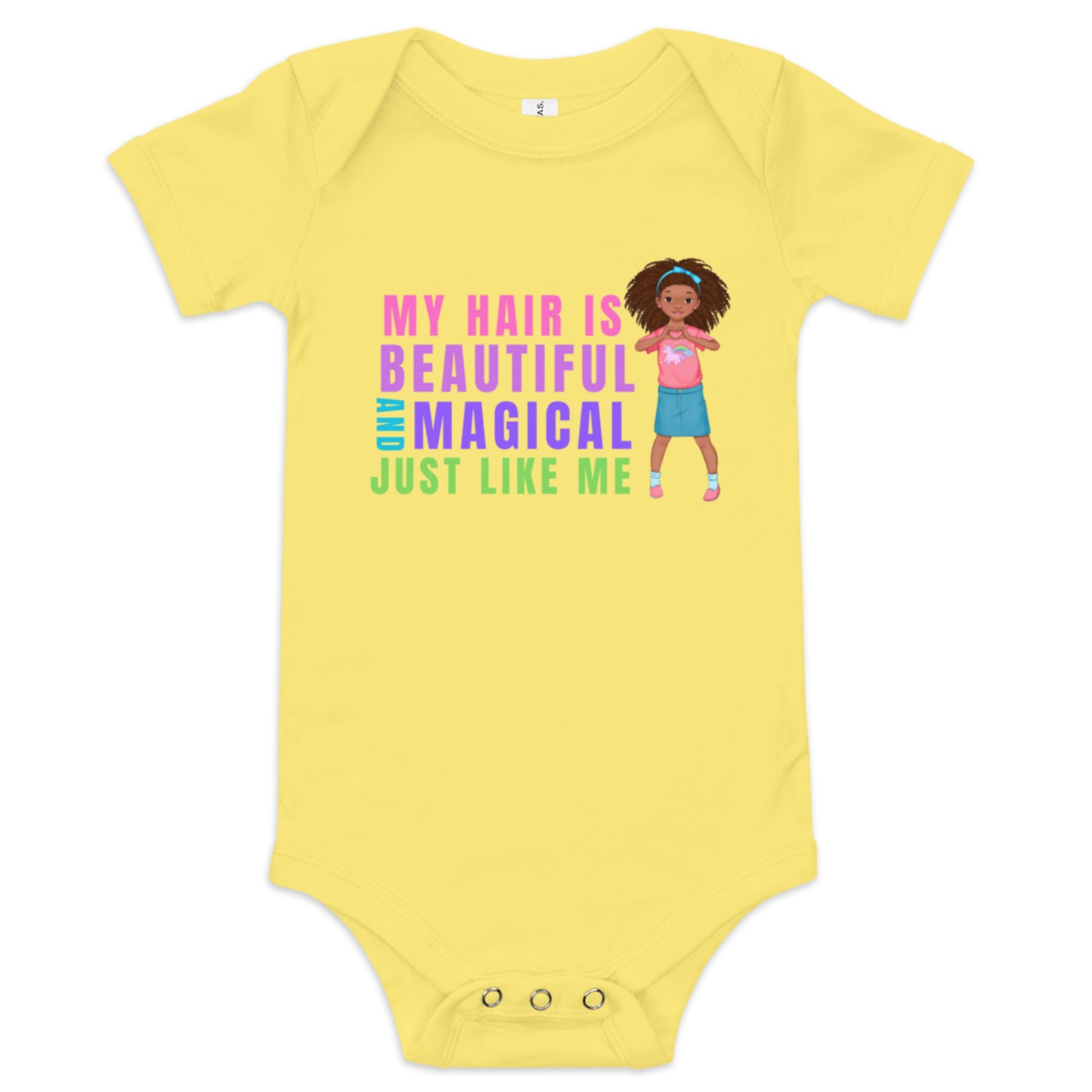 My Hair is Beautiful and Magical Just Like Me - Baby short sleeve one piece