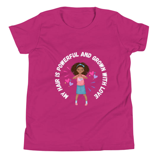 My Hair is Powerful and Grown with Love - Youth T-Shirt